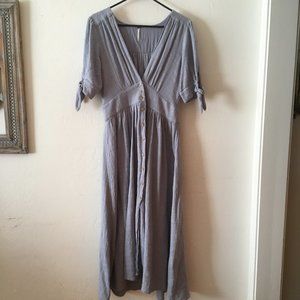 Free People Blue Cotton Maxi Dress